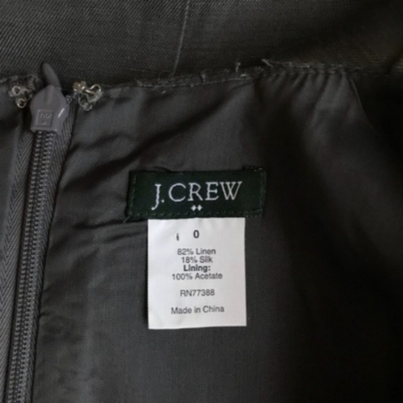 J. Crew Rumpled Meron Linen & Silk Shift Dress 0 - Picture 8 of 8